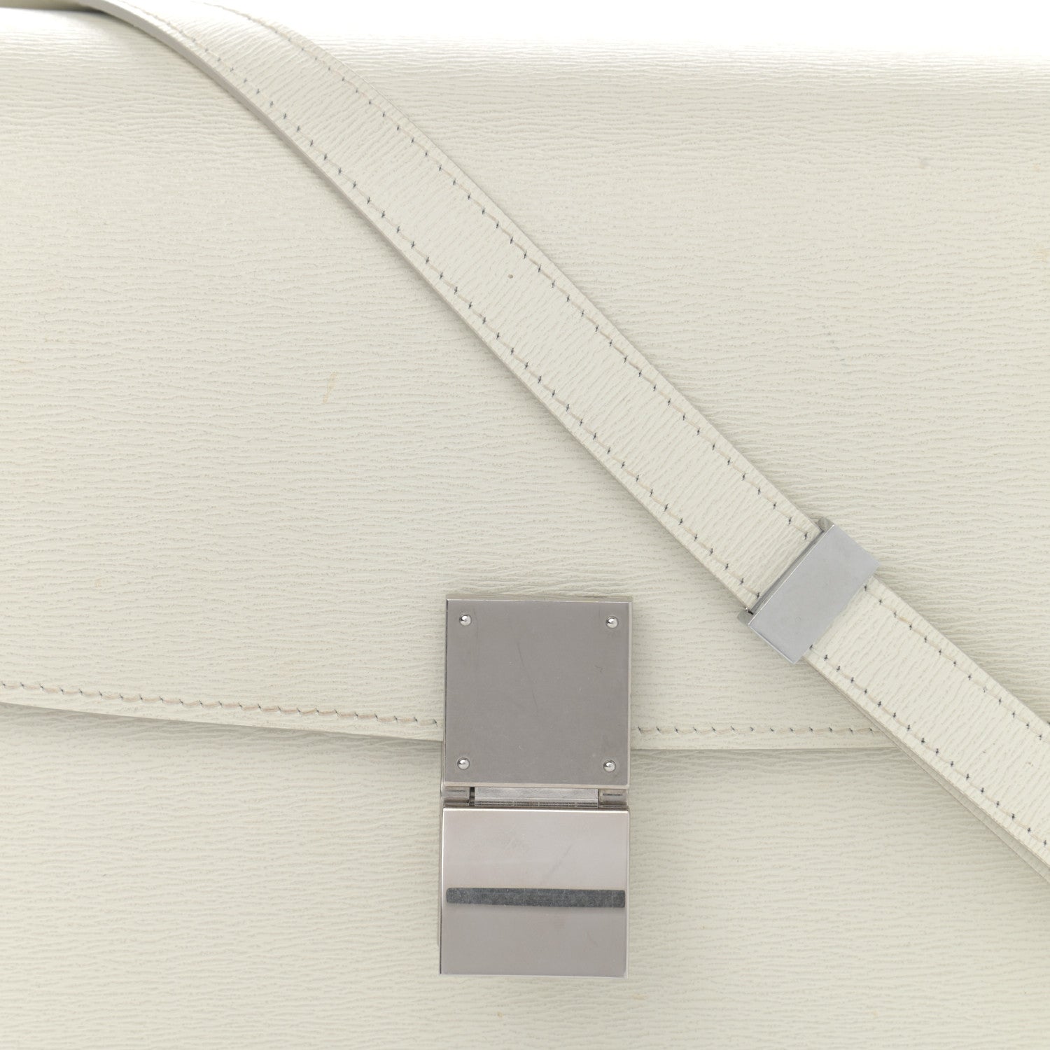 Celine Liege Calfskin Medium Classic Box Flap Bag White 9 of 11