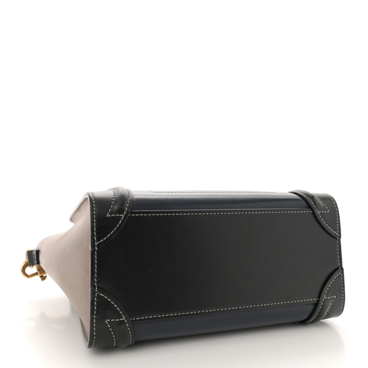 Glazed Calfskin Nano Bi-Color Luggage Dark Blue