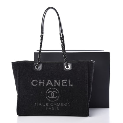 Chanel Lurex Boucle Small Deauville Tote Black 10 of 10