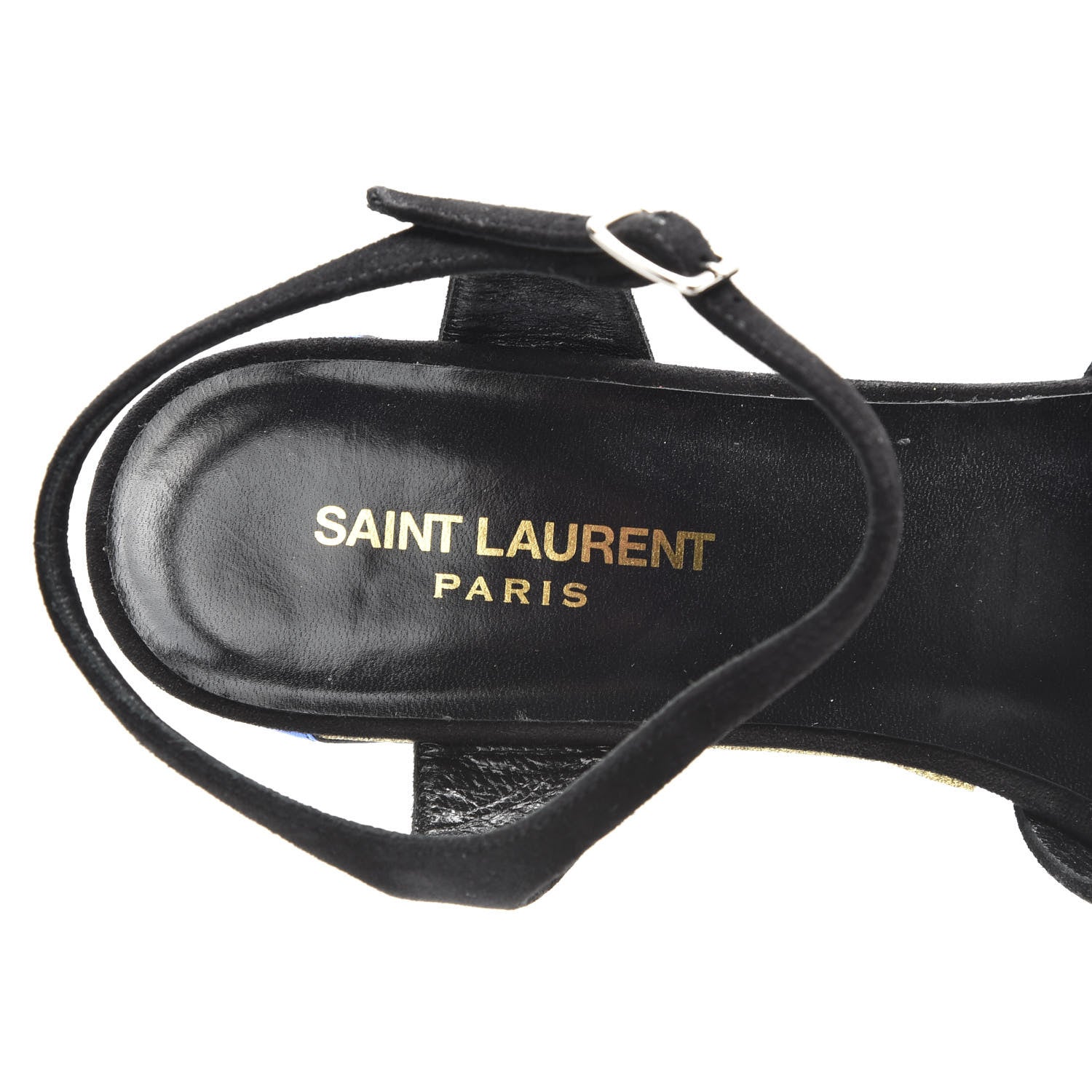 Saint Laurent Suede Glitter Calfskin Candy Love Platform Wedge Sandals 40 Black Multicolor 7 of 10