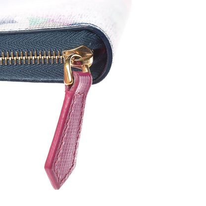 Fendi Vitello Elite Fendi Roma Mini Zip Around Wallet Cobalt Multicolor 10 of 11