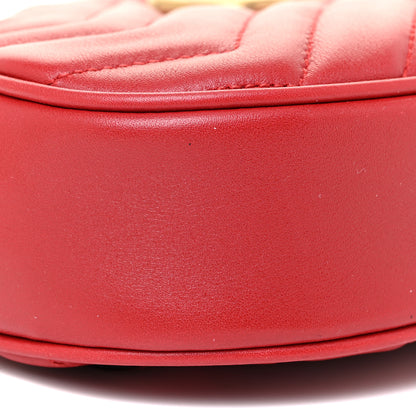 Gucci Calfskin Matelasse GG Marmont Belt Bag 85 34 Hibiscus Red 10 of 11