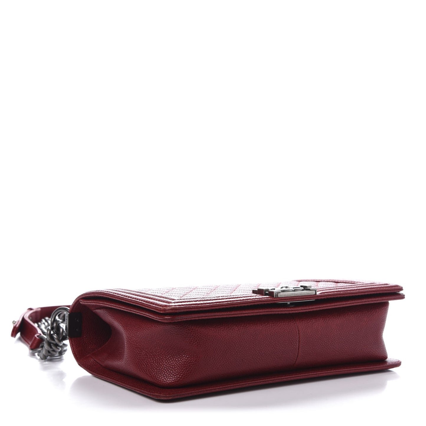 Caviar Quilted New Medium Boy Flap Dark Red