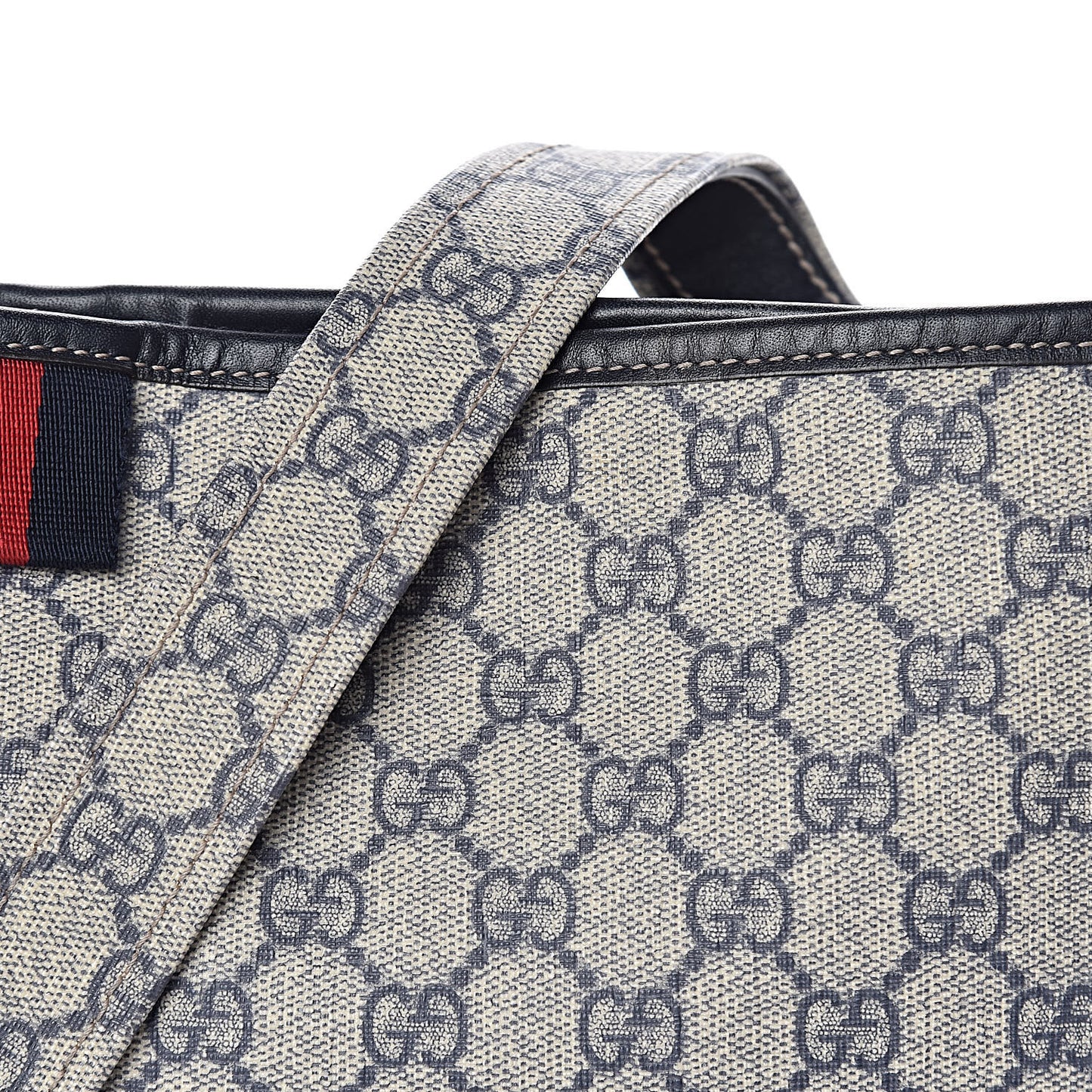 GG Plus Monogram Signature Web Loop Messenger Blue
