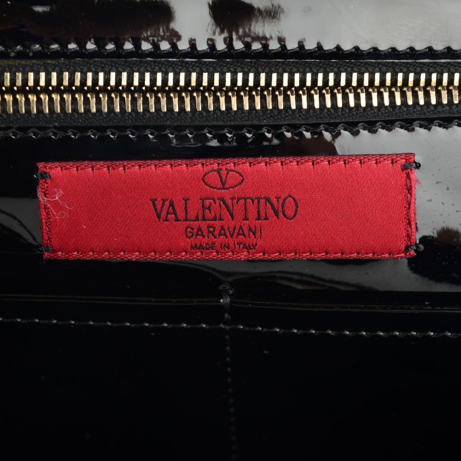 Valentino Garavani Patent Medium Rockstud Tote Black 5 of 7