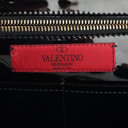 Valentino Garavani Patent Medium Rockstud Tote Black 5 of 7