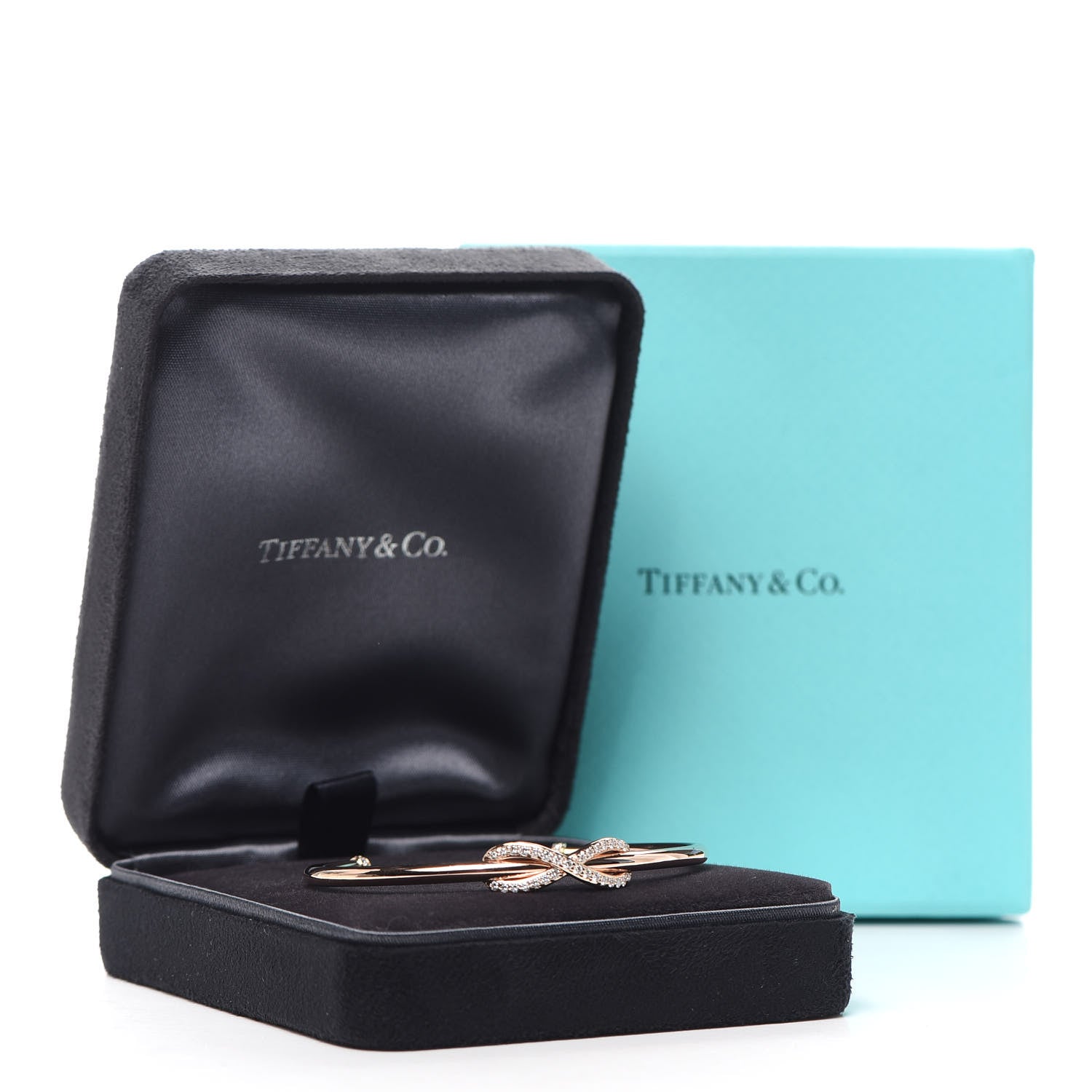 Tiffany 18K Rose Gold Diamond Infinity Cuff Bracelet 5 of 5