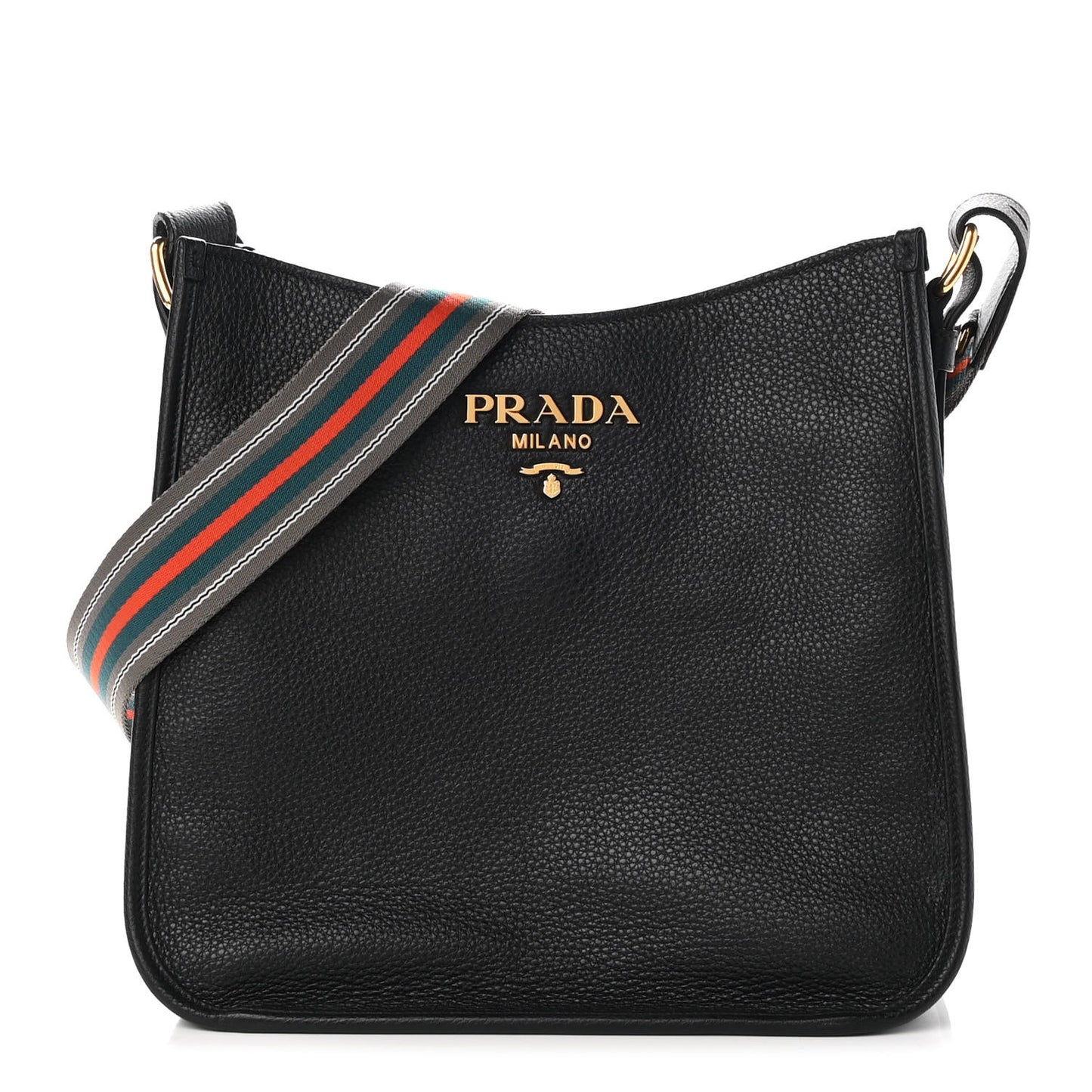 Vitello Daino Hobo Messenger Bag Black