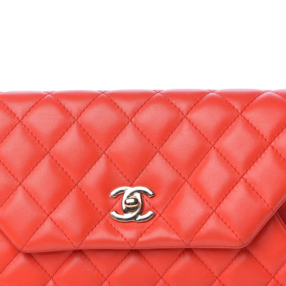 Chanel Lambskin Quilted Flap Clutch Red 12 of 12