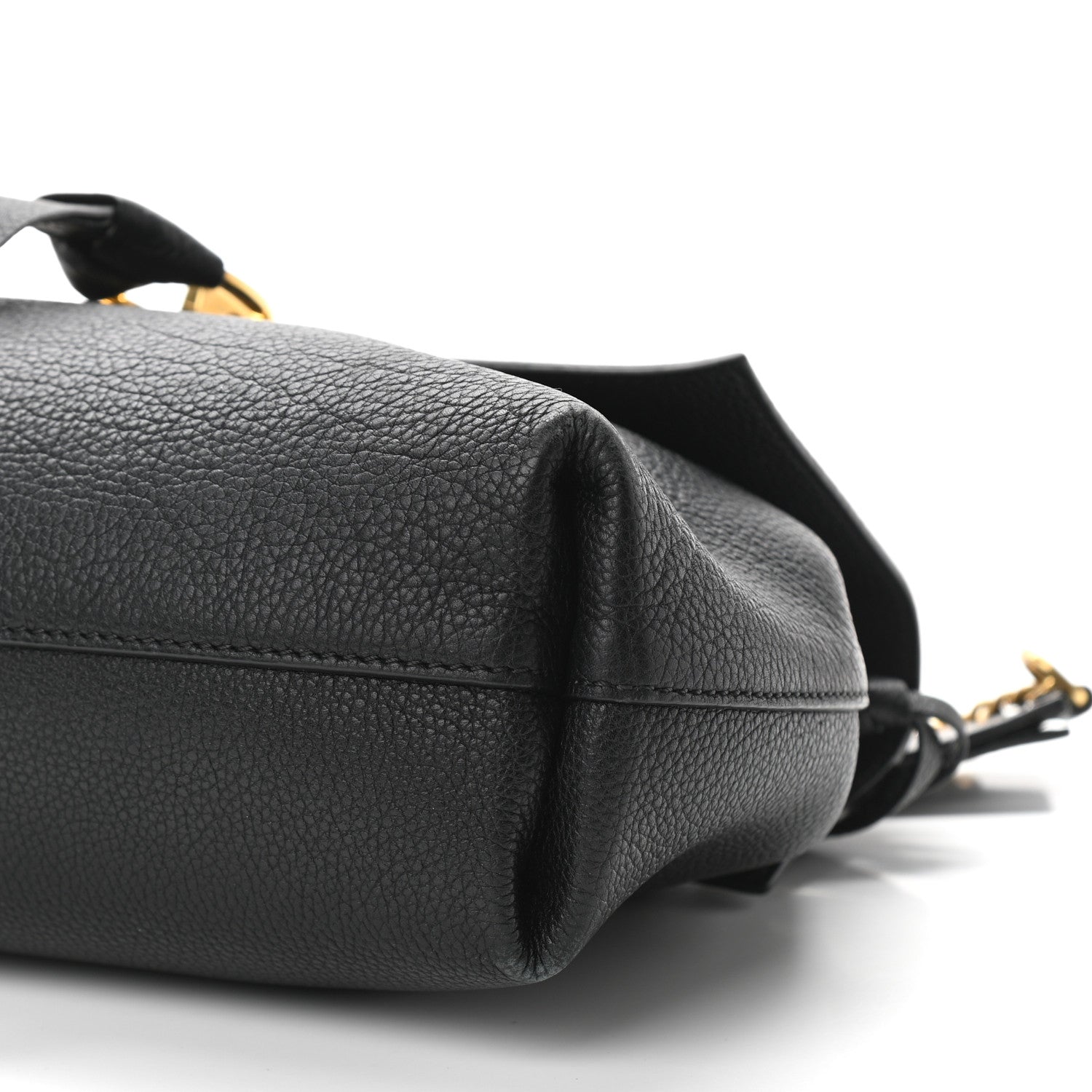 Valentino Garavani Pebbled Calfskin Small VRing Chain Shoulder Bag Black 9 of 10