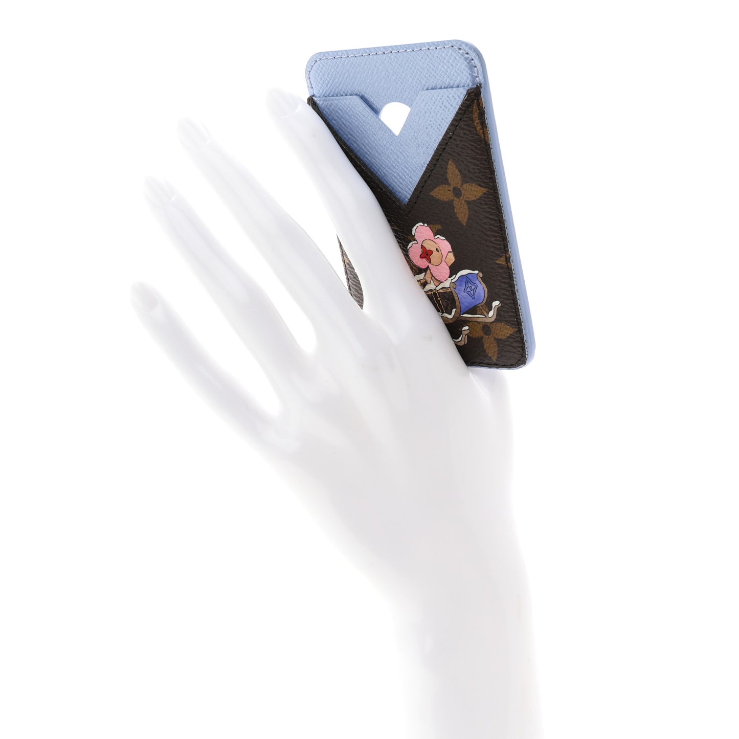 Monogram Magnet Vivienne Card Holder Blue Frost