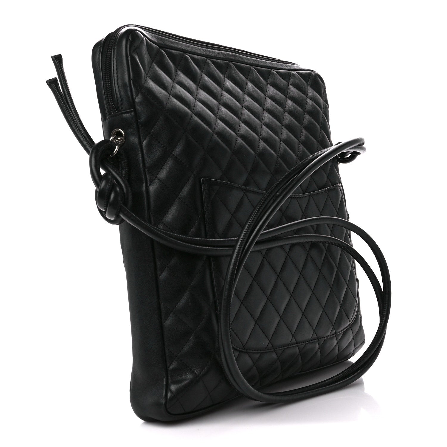 Chanel Calfskin Quilted Large Cambon Messenger Black White 3 of 13
