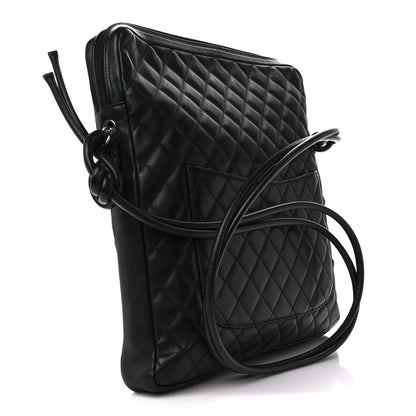 Chanel Calfskin Quilted Large Cambon Messenger Black White 3 of 13