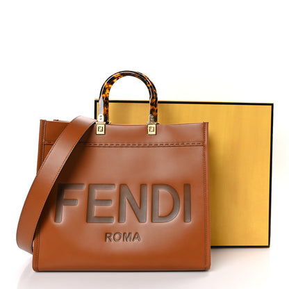 Fendi Vitello King Plexiglass Medium Fendi Sunshine Shopper Tote Cuoio 10 of 10