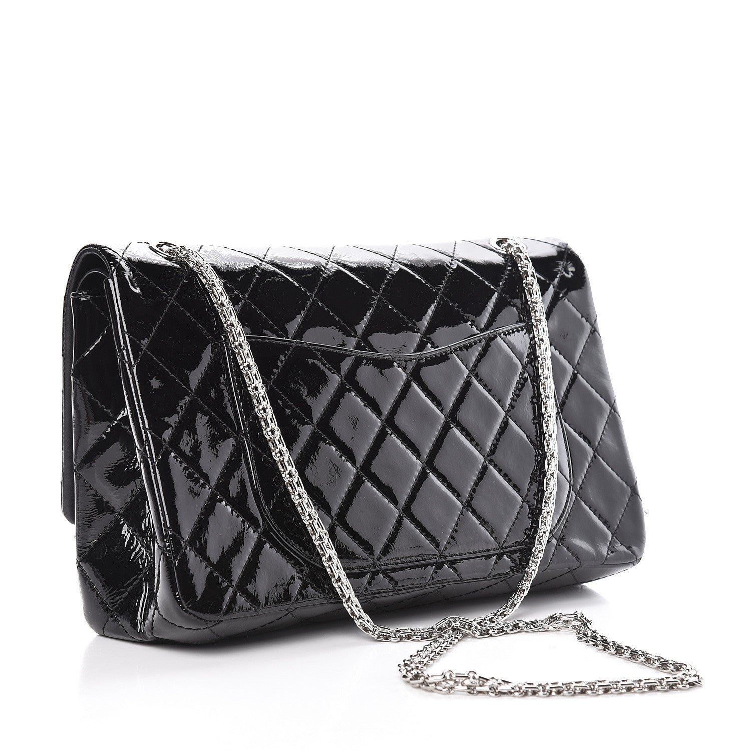 Chanel Distressed Patent Quilted 2.55 Reissue 227 Flap Black 3 of 16