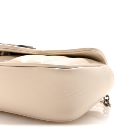 Gucci Calfskin Matelasse Aria Super Mini GG Marmont Shoulder Bag Mystic White 10 of 10
