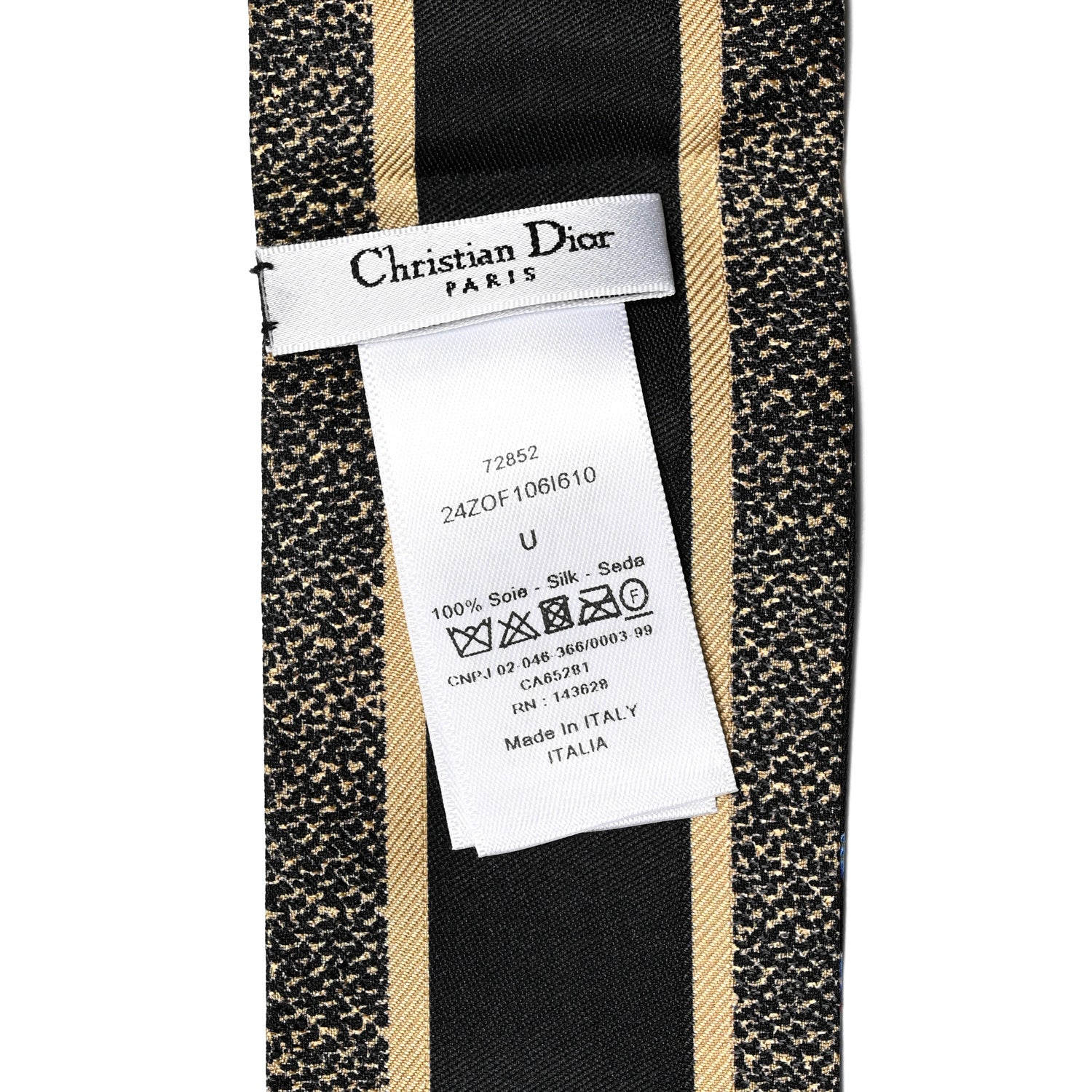 Christian Dior Silk Mitzah Scarf Black Multicolor 3 of 3