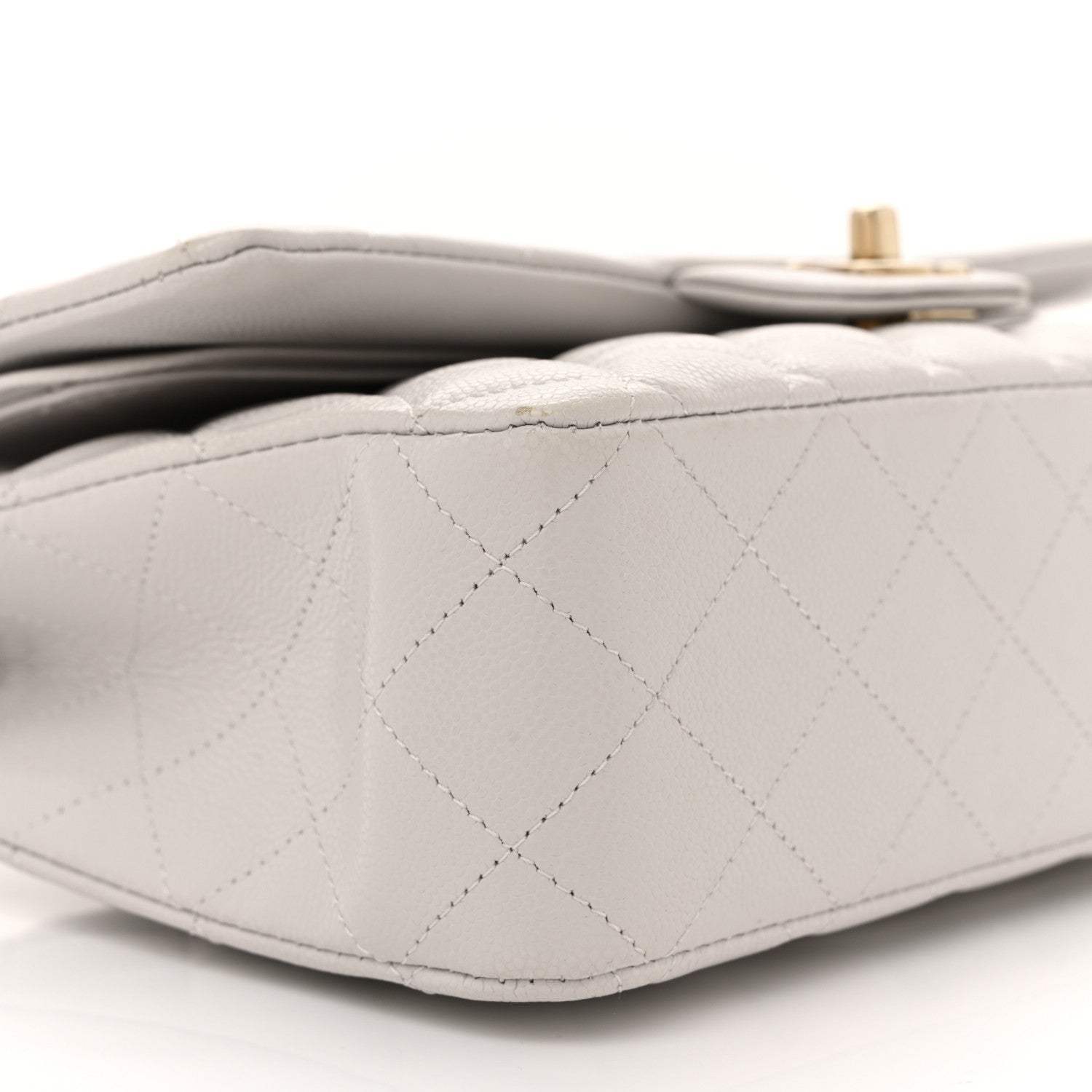 Chanel Caviar Quilted Medium Double Flap Light Grey 8 of 11