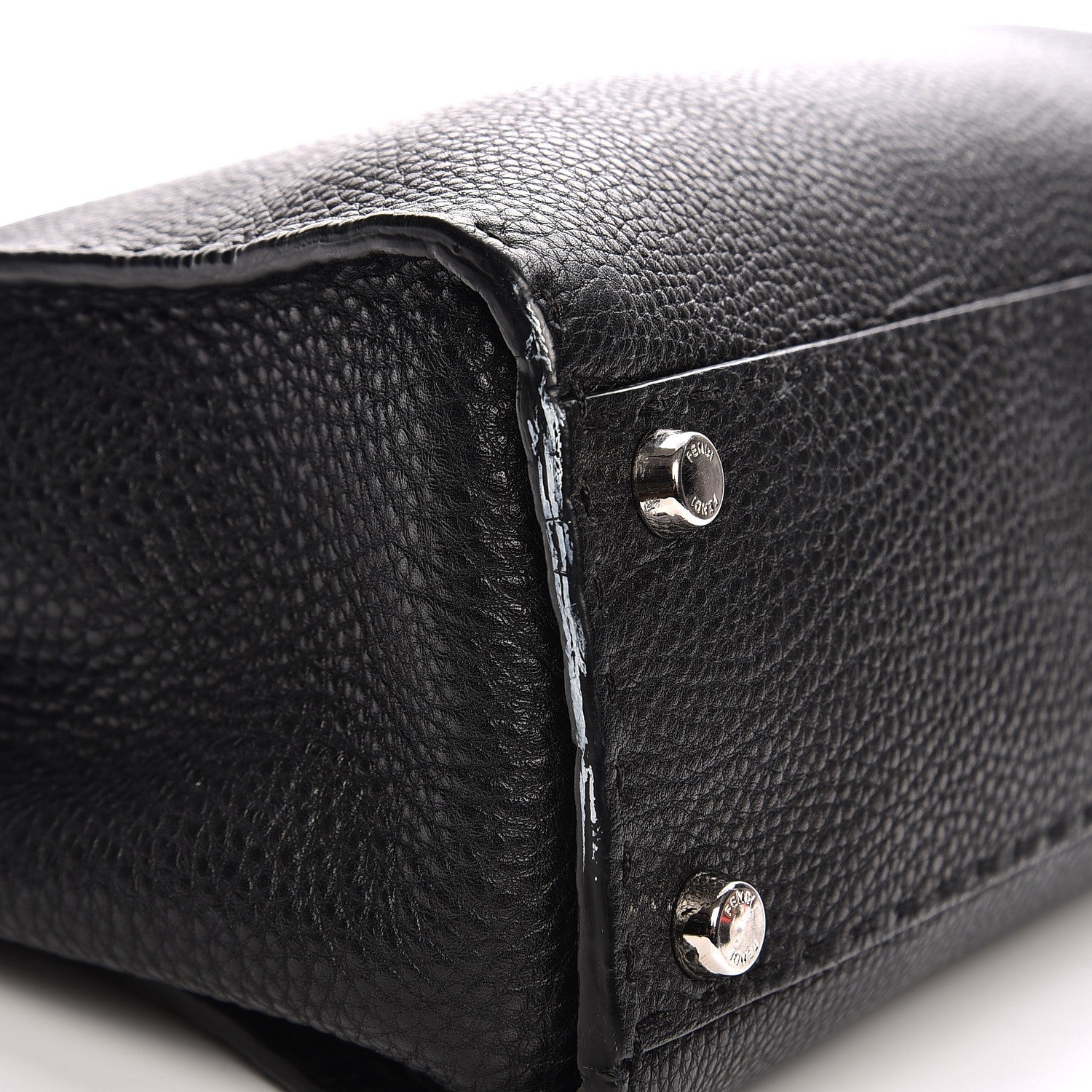 Fendi Cuoio Romano Selleria Bi-Color Medium Peekaboo Iconic Satchel Black Mou 11 of 12