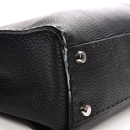 Fendi Cuoio Romano Selleria Bi-Color Medium Peekaboo Iconic Satchel Black Mou 11 of 12