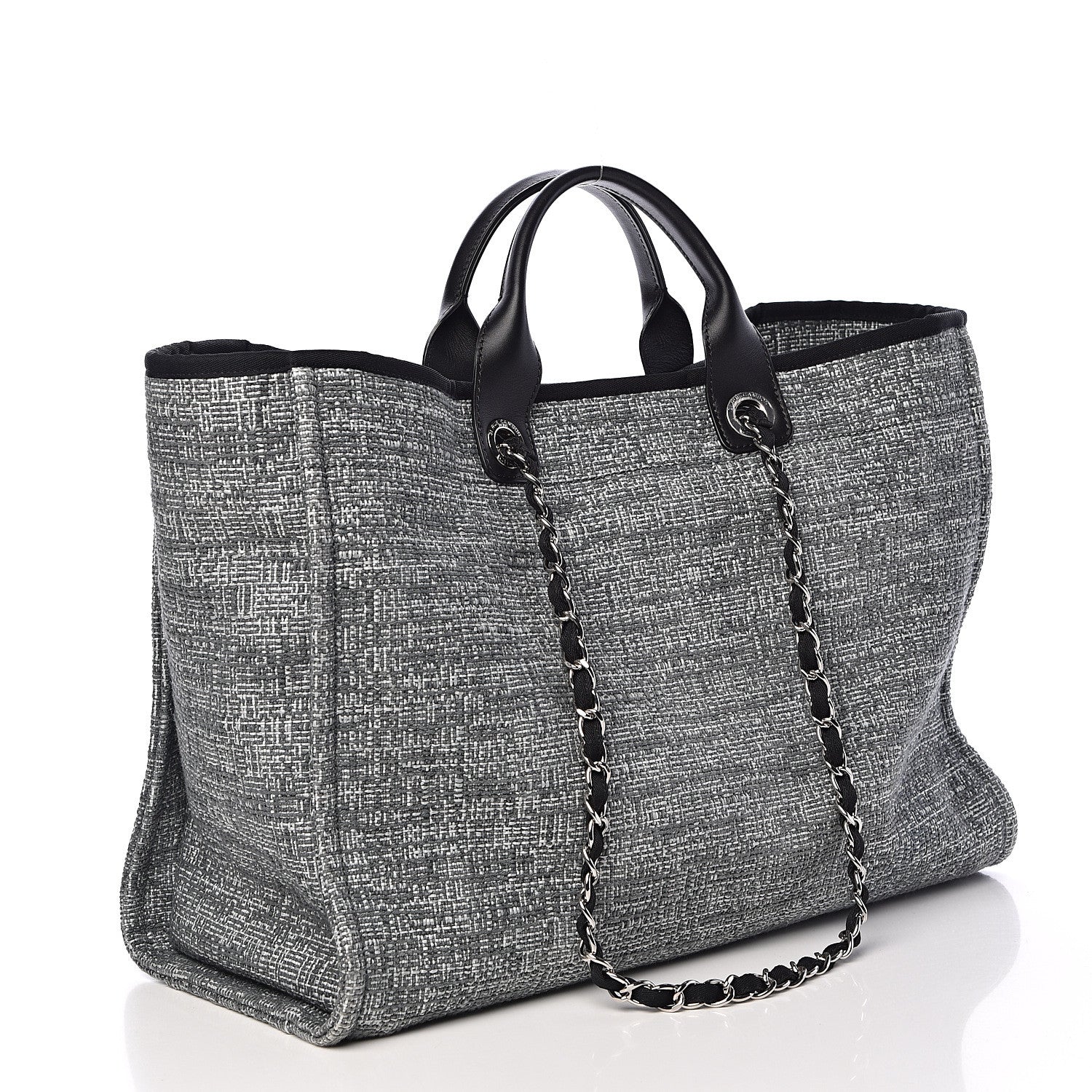 Chanel Canvas Large Deauville Tote Charcoal 3 of 12
