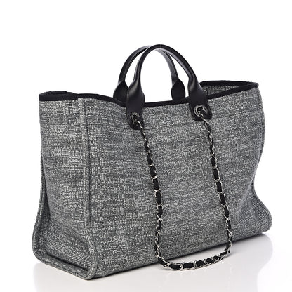 Chanel Canvas Large Deauville Tote Charcoal 3 of 12