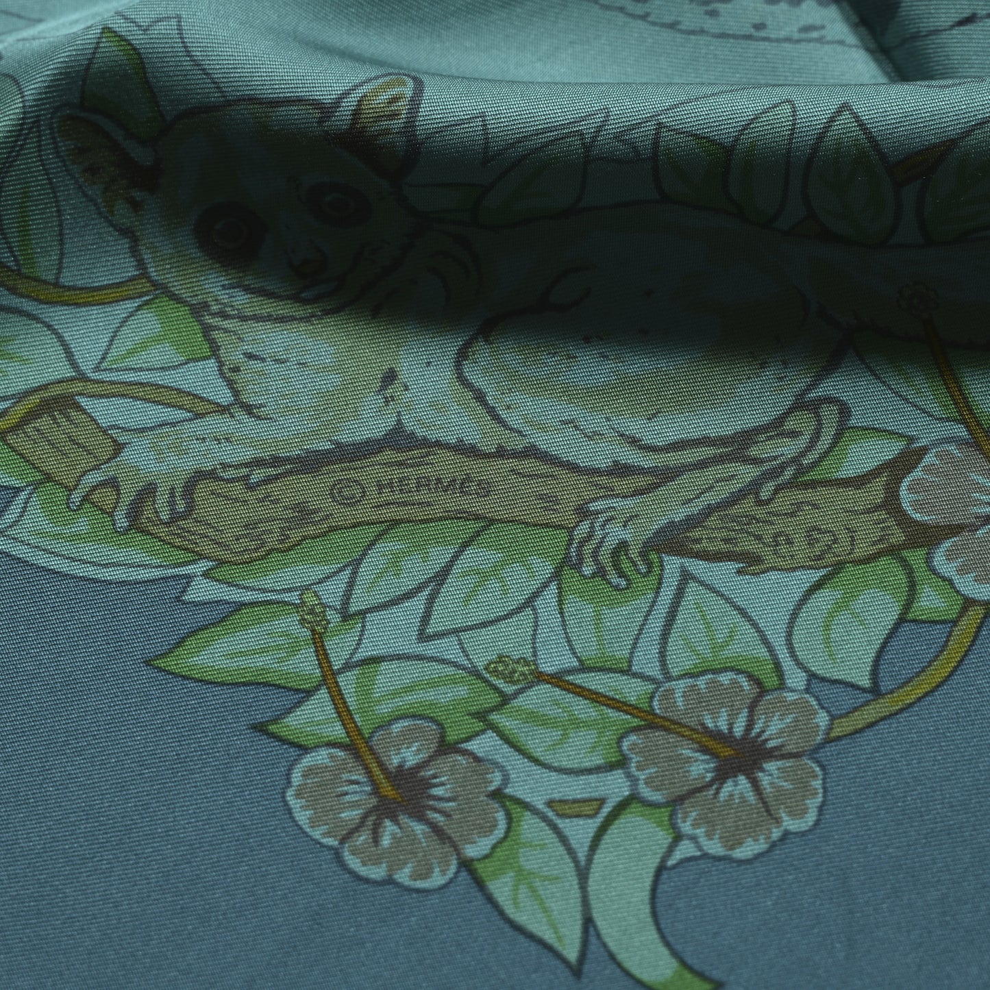 Silk Dip Dye Jungle Love Scarf 90 Menthol Canard Ocre