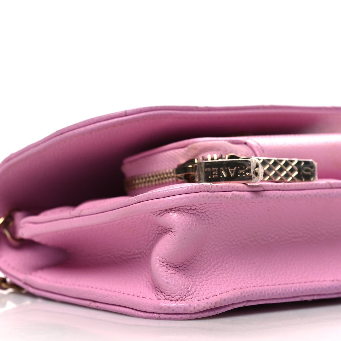 Caviar Quilted Business Affinity Clutch With Chain Flap Lilac