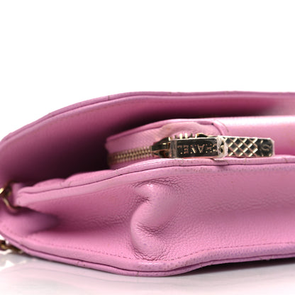 Chanel Caviar Quilted Business Affinity Clutch With Chain Flap Lilac 11 of 15