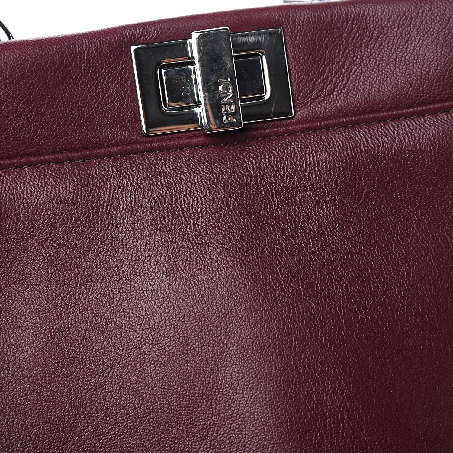 Fendi Nappa Mini Peekaboo Iconic Satchel Bordeaux 14 of 14