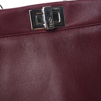 Fendi Nappa Mini Peekaboo Iconic Satchel Bordeaux 14 of 14