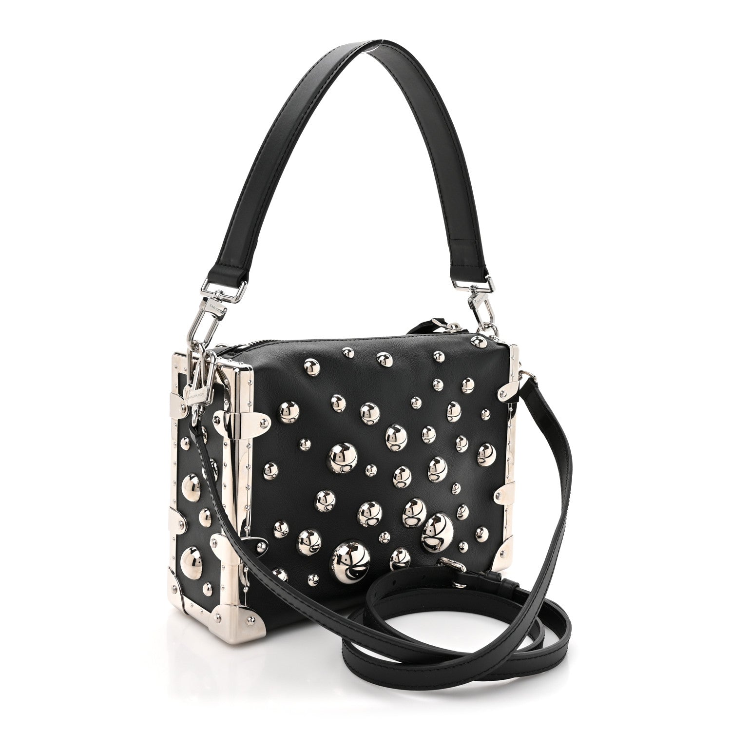 Louis Vuitton LV X YK Taurillon Brass Metal Dots Side Trunk Black 3 of 9