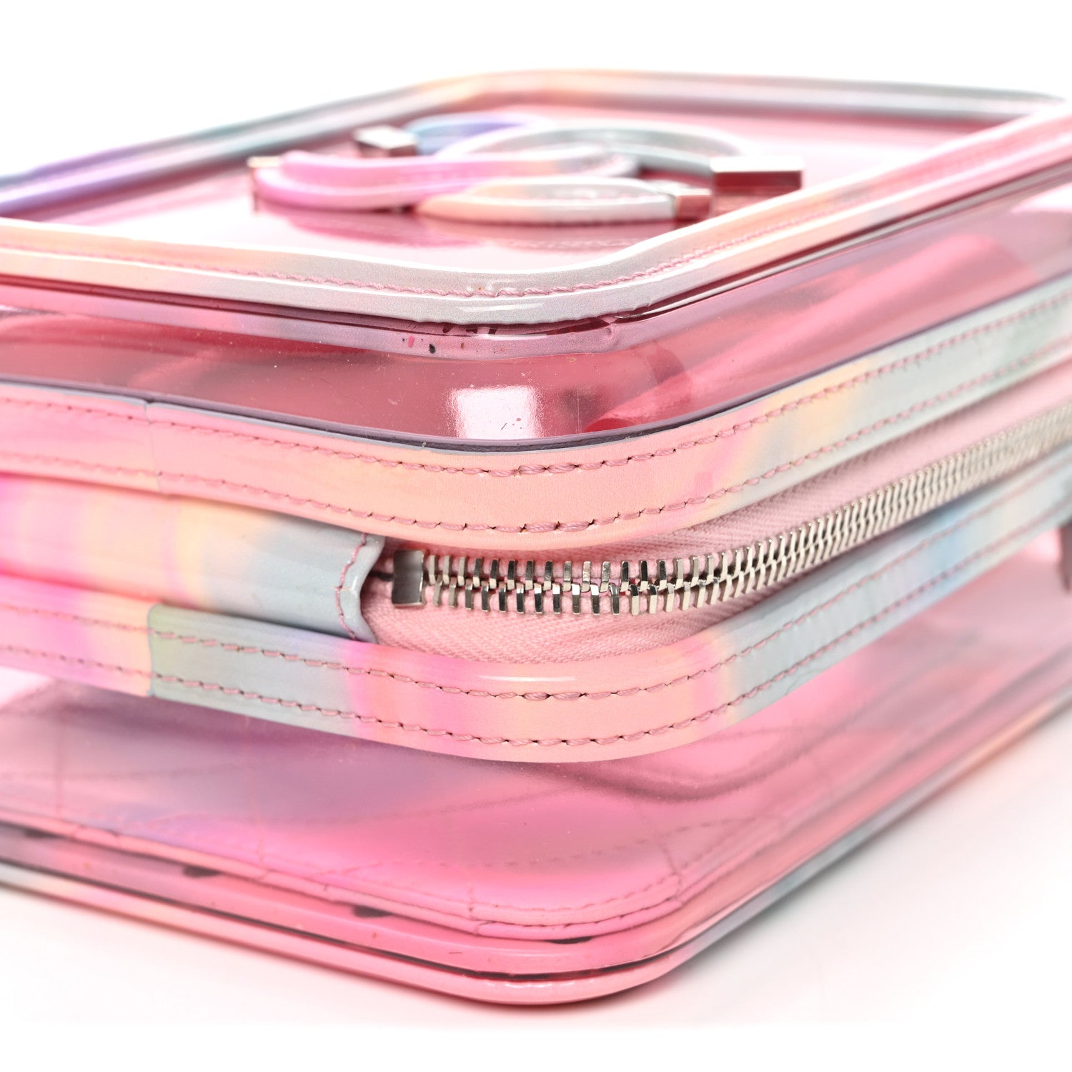 Chanel PVC Patent Calfskin Patent Lambskin Vertical Vanity Case Pink 10 of 10