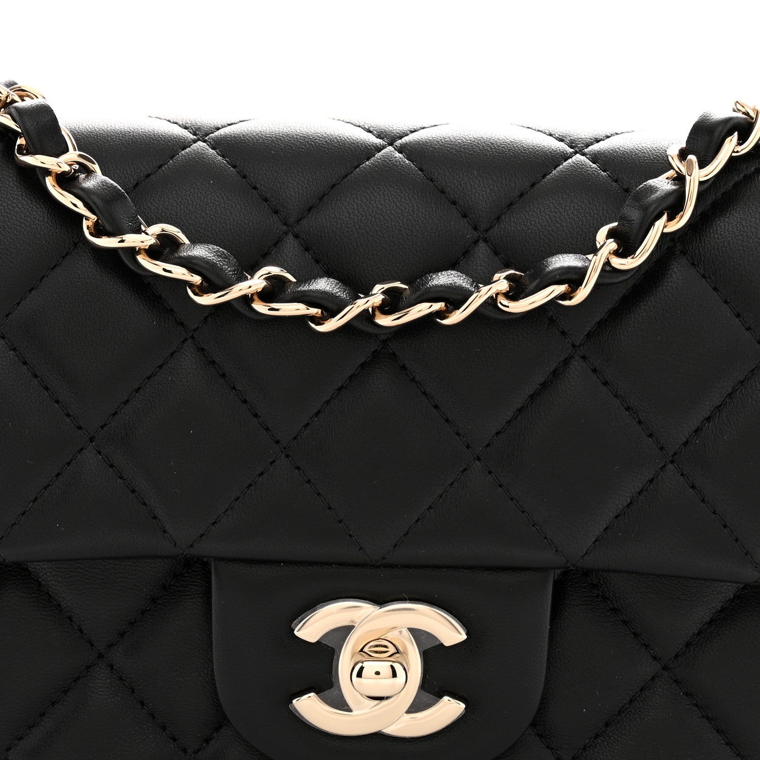 Chanel Lambskin Quilted Mini Rectangular Flap Black 8 of 11