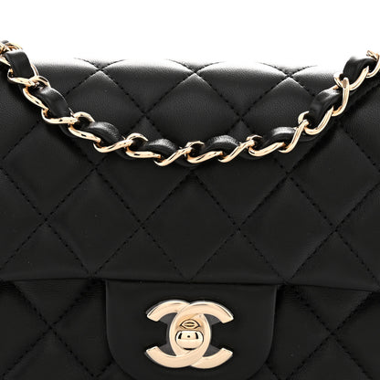 Chanel Lambskin Quilted Mini Rectangular Flap Black 8 of 11