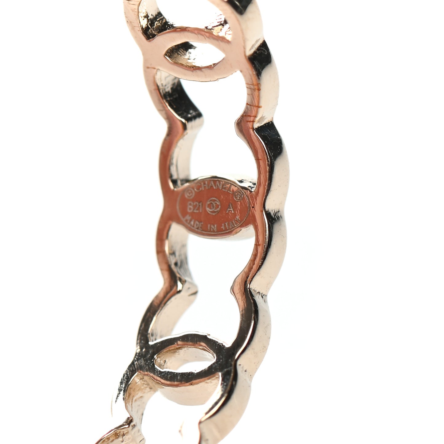 Metal CC Hoop Earrings Gold