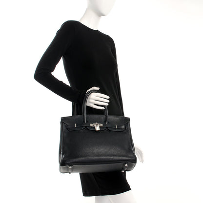 Hermes Taurillon Clemence Birkin 35 Black 2 of 26