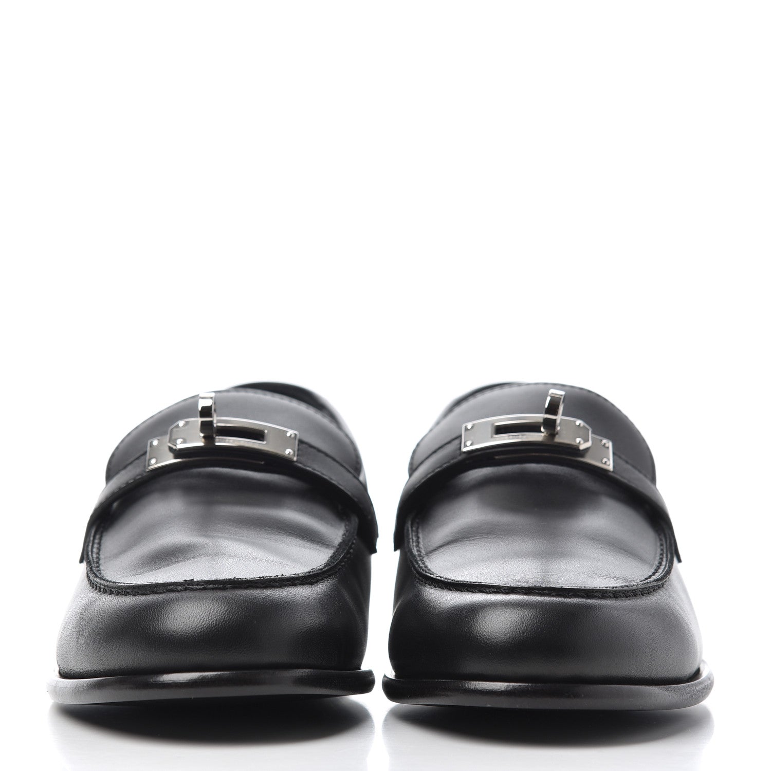 Hermes Calfskin Womens Destin Loafer 38 Black 2 of 14