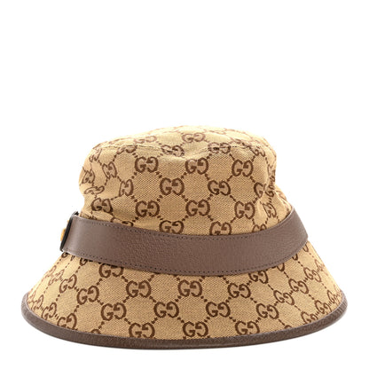 Gucci Monogram Textured Dollar Calfskin GG Jago Bucket Hat S Cacao Beige Cacao Beige 6 of 10