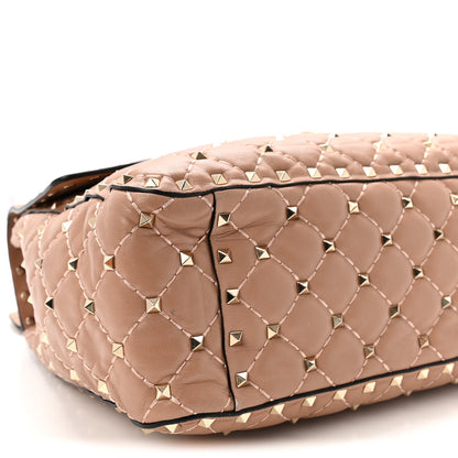 Valentino Garavani Nappa Large Rockstud Spike Shoulder Bag Poudre 8 of 9