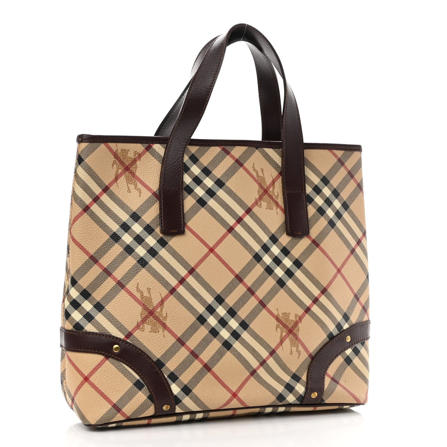 Haymarket Check Studded Tote Chocolate