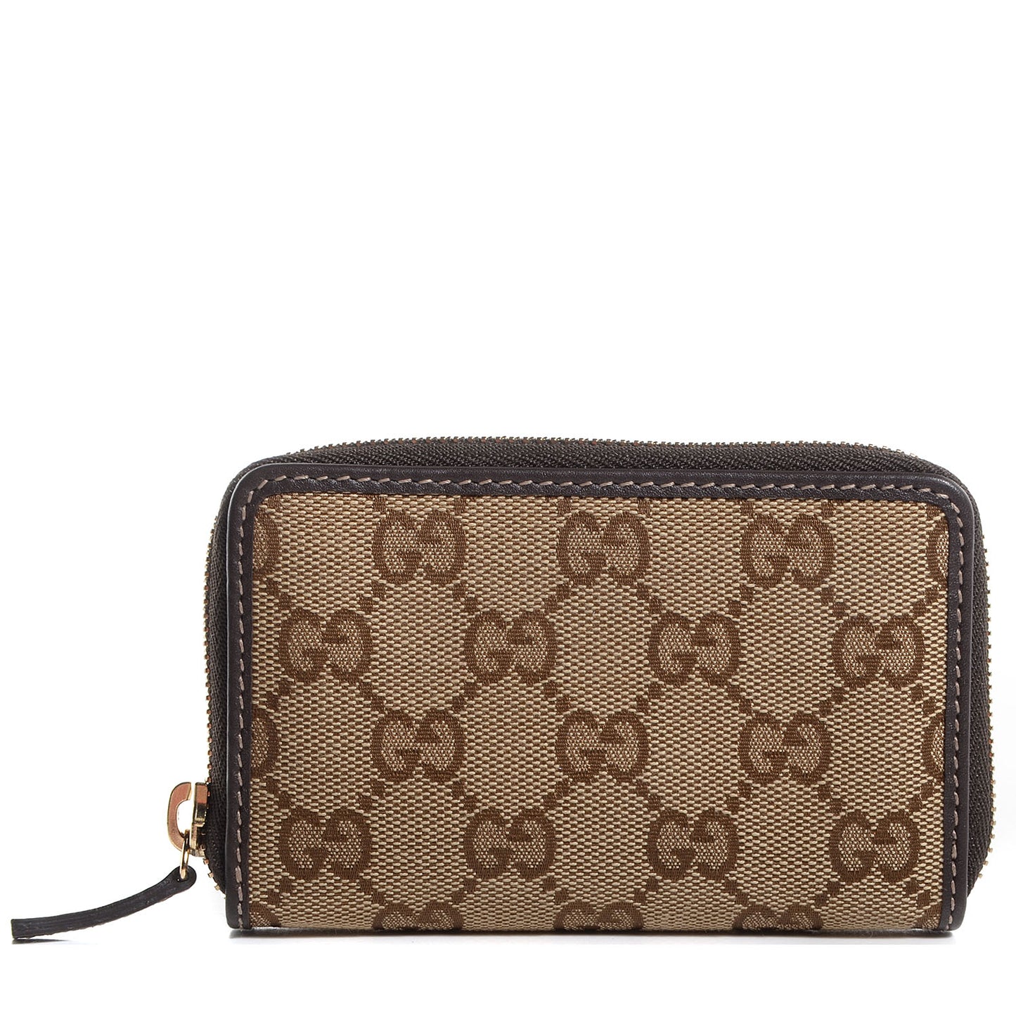 Monogram Zip Around Card Case Brown