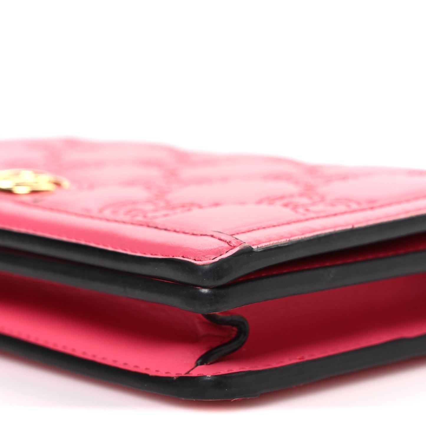 Calfskin GG Matelasse Chain Wallet Rhodamine Pink