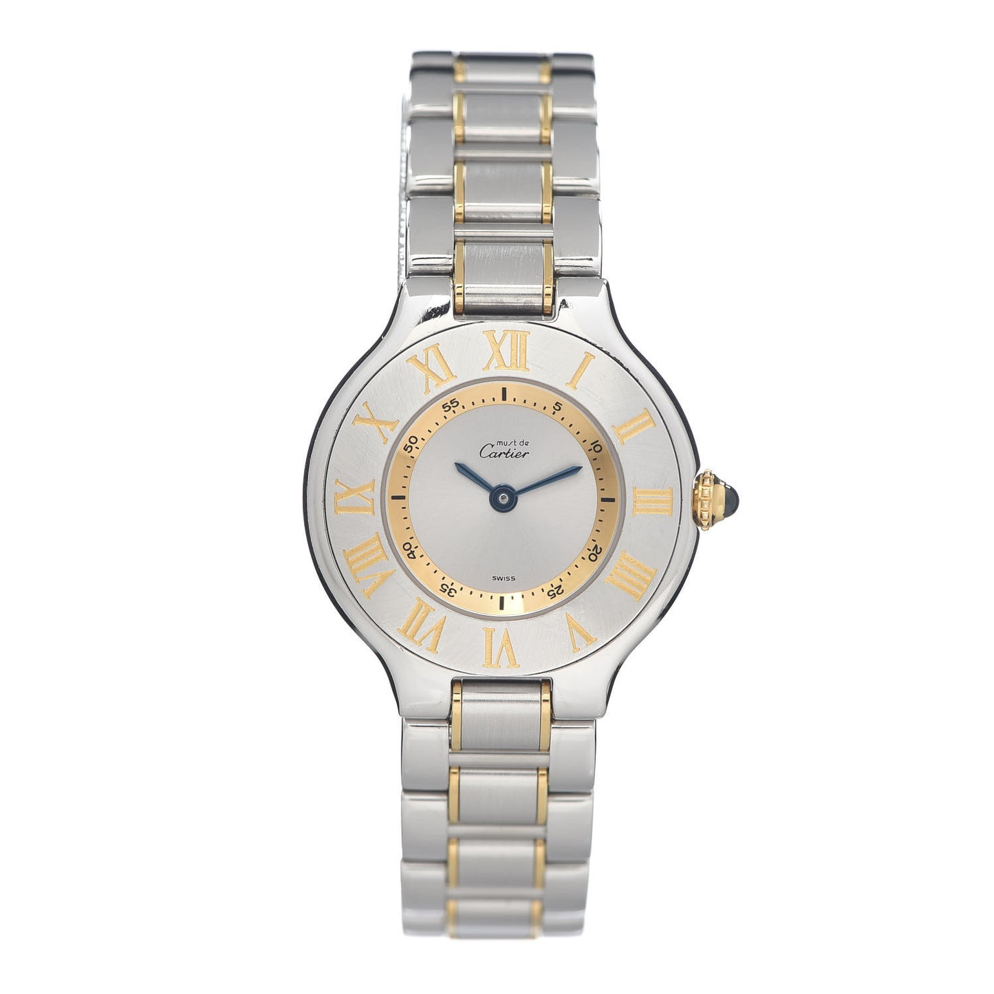 Stainless Steel 18K Yellow Gold 28mm Must De 21 Quartz Watch