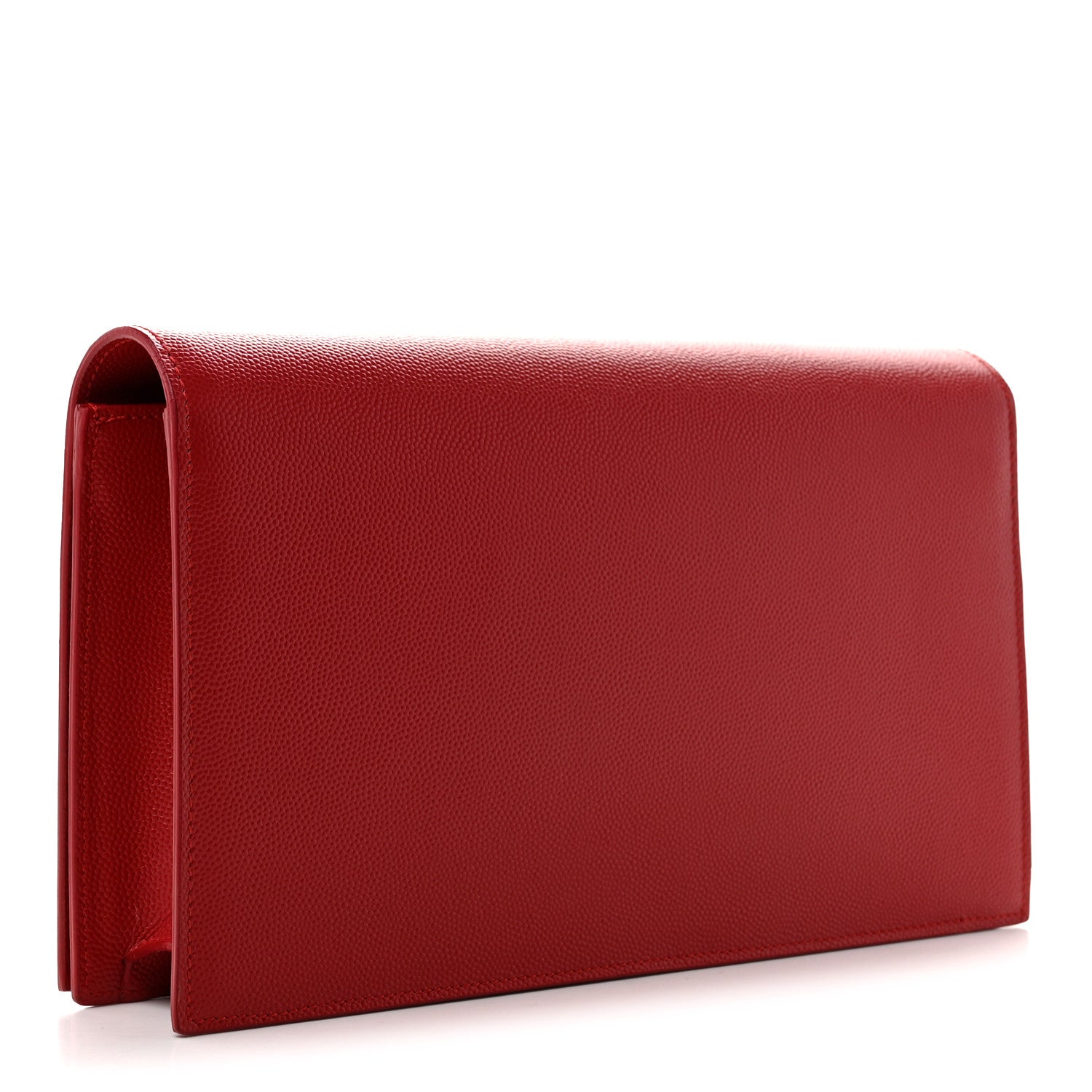 Saint Laurent Grain De Poudre Classic Monogram Cassandre Clutch New Red 3 of 7