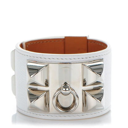 Hermes Epsom Collier de Chien CDC Bracelet S White 1 of 7