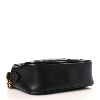 Gucci Calfskin Matelasse Mini GG Marmont Chain Shoulder Bag Black 4 of 9