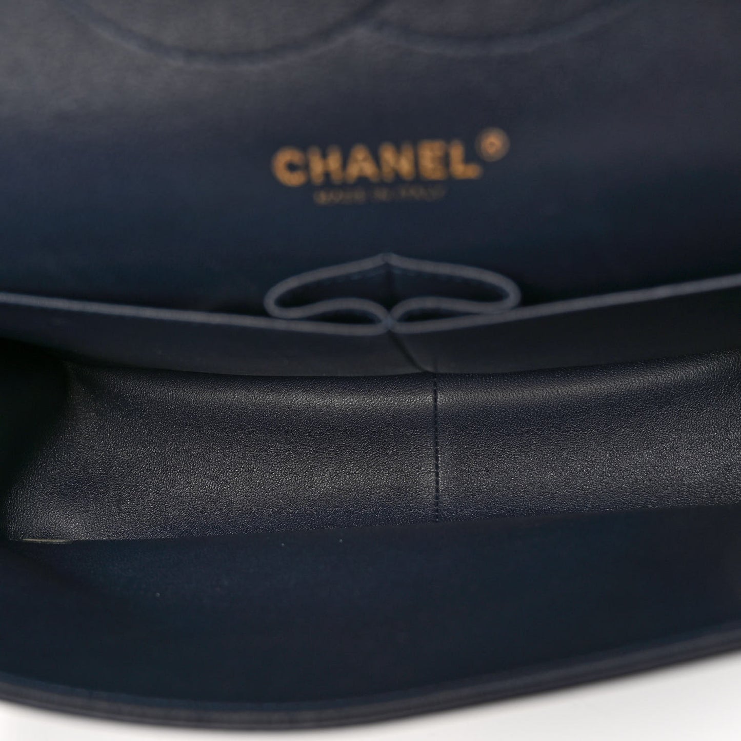 Lambskin Quilted Jumbo Double Flap Navy Blue