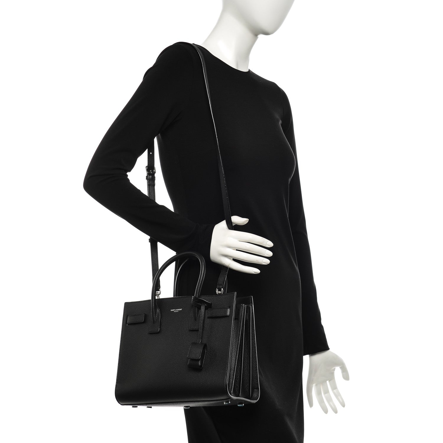 Saint Laurent Grained Calfskin Baby Sac De Jour Black 2 of 7