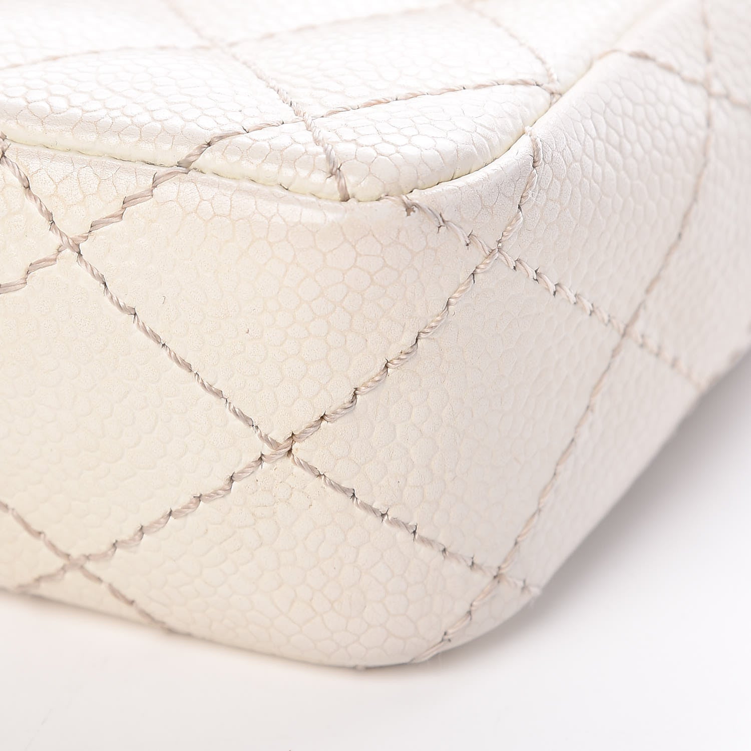 Chanel Caviar Quilted East West Flap White 10 of 18